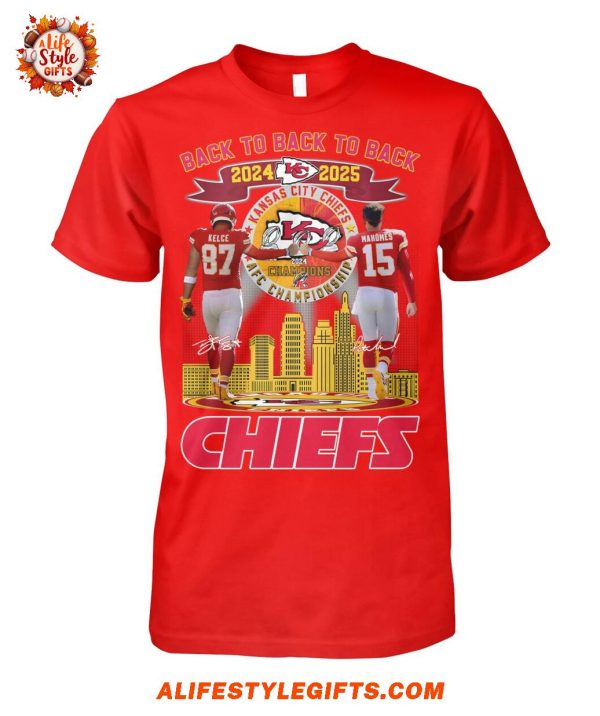 Back To Back To Back 2024 2025 Kansas City Chiefs 2D T-Shirt