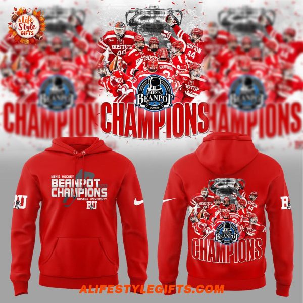 Boston University Men Ice Hockey Beanpot Champion 2025 Hoodie