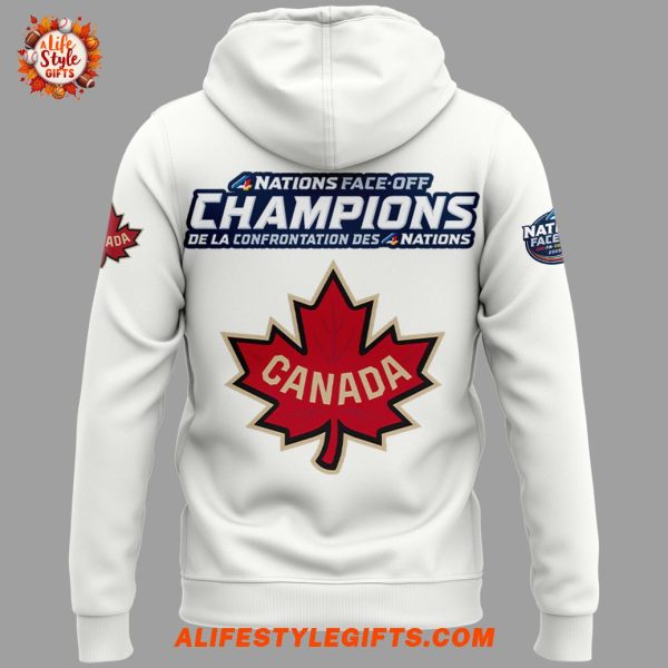 Canada Hockey 4 Nations Face-Off 2025 Champions White Hoodie