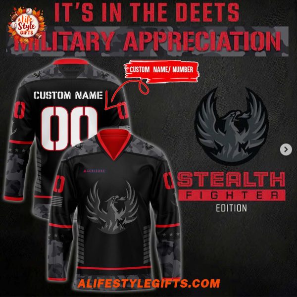 Coachella Valley Firebirds Stealth Fighter Military New 2025 Hockey Jersey