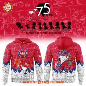 Detroit Pistons Wizards x Peanuts 75th Anniversary Hoodie