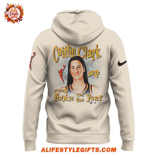 Indiana Fever Caitlin Clark Playa Society Cream 2024 WNBA Rookie of the Year Hoodie