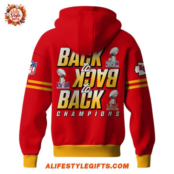 Kansas City Chiefs Back to Back LIX to Back Super Bowl Champions 2025 Hoodie