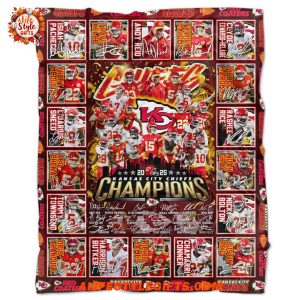 Kansas City Chiefs Super Bowl Champions 2025 Fleece Blanket