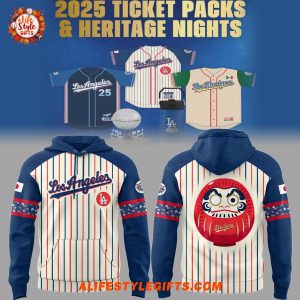 Los Angeles Dodger MLB 2025 Ticket Packs & Heritage Nights Hoodie