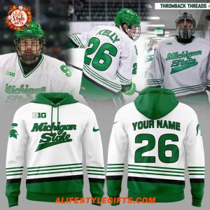 Michigan State Hockey Kelly Greens Uniform For Fans Hoodie