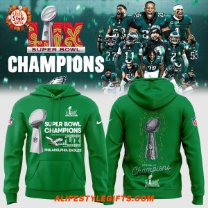 Philadelphia Eagles 2025 Super Bowl LIX Champions Limited Edition Green Hoodie