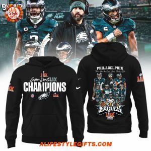 Super Bowl LIX Champions 2025 Victory Philadelphia Eagles Hoodie