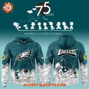 Philadelphia Eagles 75th Anniversary of Peanuts 2025 Hoodie