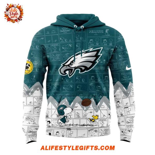 Philadelphia Eagles 75th Anniversary of Peanuts 2025 Hoodie