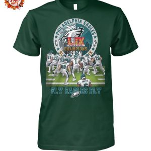 Philadelphia Eagles Super Bowl 2024 LIX Champions Fly Eagles 2D T-Shirt