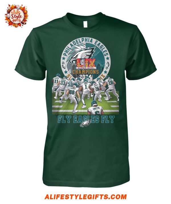 Philadelphia Eagles Super Bowl 2024 LIX Champions Fly Eagles 2D T-Shirt