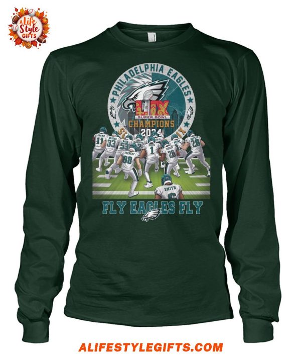 Philadelphia Eagles Super Bowl 2024 LIX Champions Fly Eagles 2D T-Shirt