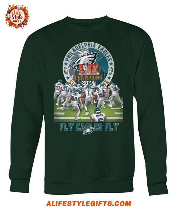 Philadelphia Eagles Super Bowl 2024 LIX Champions Fly Eagles 2D T-Shirt