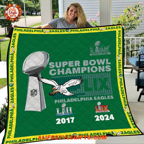 Philadelphia Eagles Super Bowl Champions 2017 2024 Champions Fleece Blanket