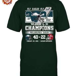 Philadelphia Eagles World Champions 40-22 2 Side T-Shirt