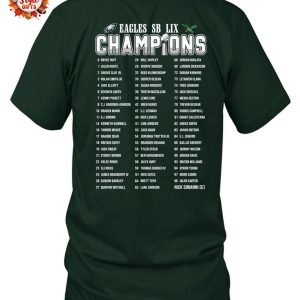 Philadelphia Eagles World Champions 40-22 2 Side T-Shirt