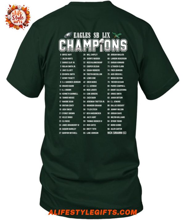 Philadelphia Eagles World Champions 40-22 2 Side T-Shirt