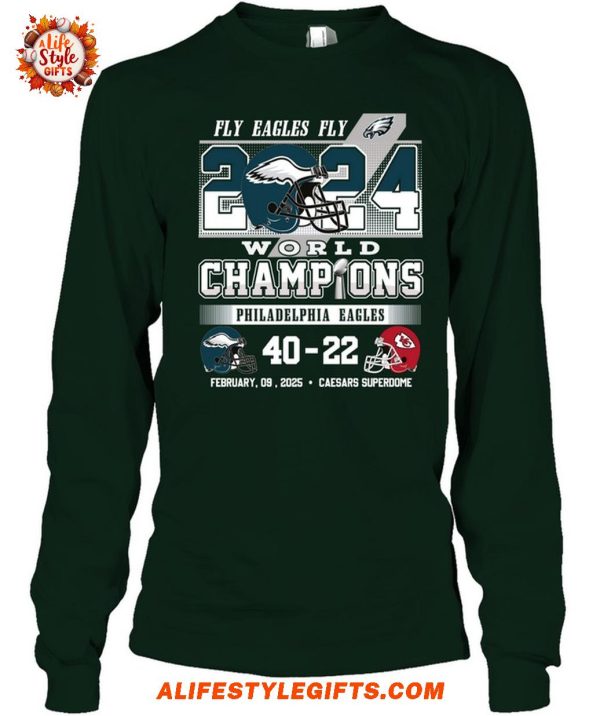 Philadelphia Eagles World Champions 40-22 2 Side T-Shirt