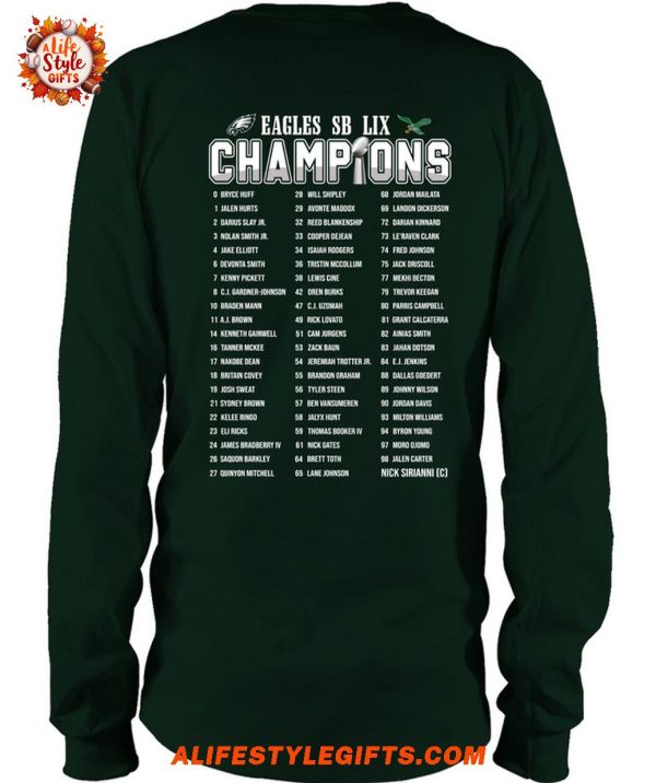 Philadelphia Eagles World Champions 40-22 2 Side T-Shirt