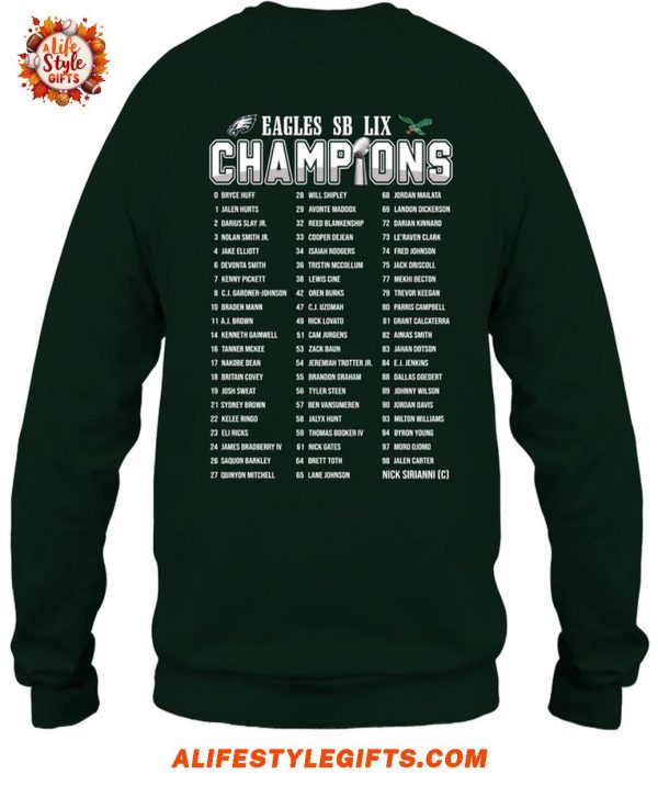 Philadelphia Eagles World Champions 40-22 2 Side T-Shirt