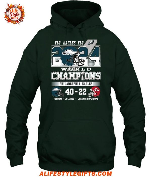 Philadelphia Eagles World Champions 40-22 2 Side T-Shirt