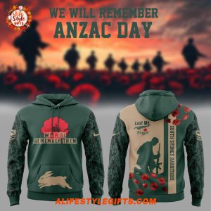 South Sydney Rabbitohs NRL x Anzac Day 2025 Limited Hoodie