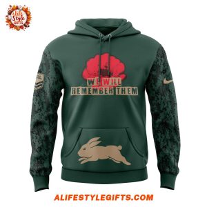 South Sydney Rabbitohs We Will Remember Anzac Day Hoodie