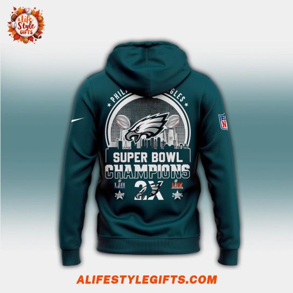 Super Bowl LIX Champions 2025 Victory Philadelphia Eagles Hoodie