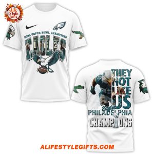 They Not Like Us Philadelphia Eagles 2025 Super Bowl Champions White T-Shirt