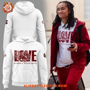 Love Gamecocks Women Basketball New Edition White Hoodie