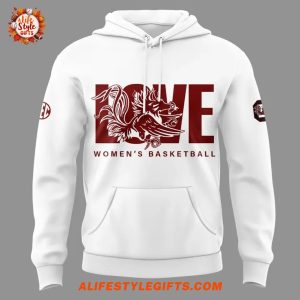 Love Gamecocks Women Basketball New Edition White Hoodie