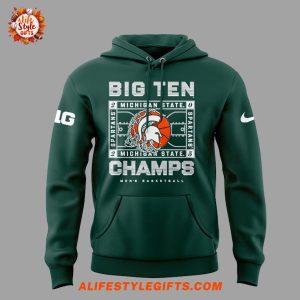 Spartans Basketball Champion Big Ten 2025 Hoodie