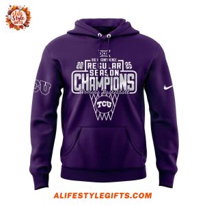 TCU Women’s Basketball BIG 12 Champions 2025 Purple Hoodie