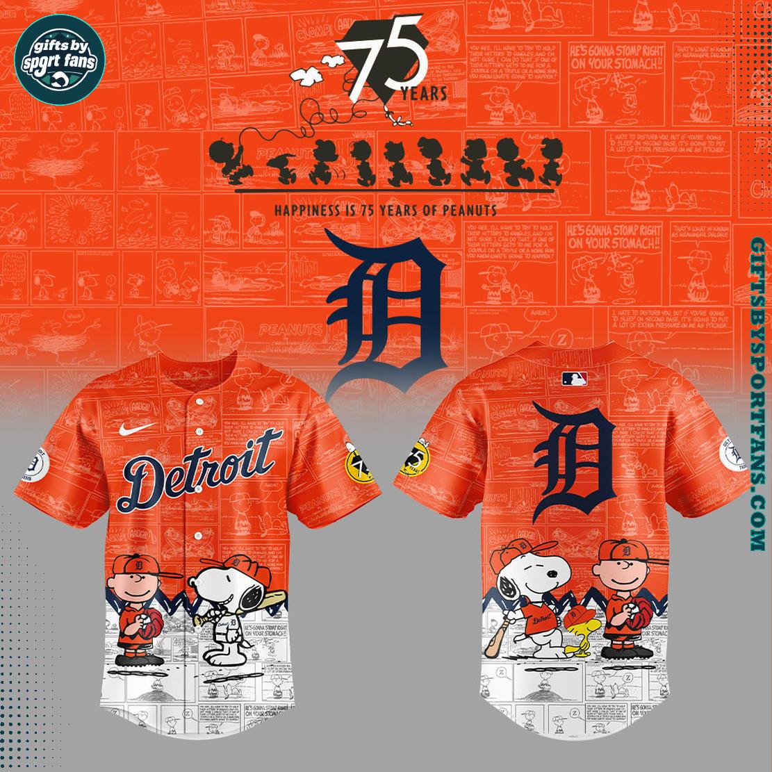 Detroit Tigers x Peanuts 2025 For Fans Baseball Jersey Detroit Tigers x Peanuts 2025 For Fans Baseball Jersey